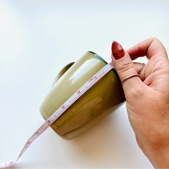 3 VINTAGE Neutral Tan Beige Black Inner Rim Classic Glaze Ceramic Coffee Mug Set - Picture 5 of 16